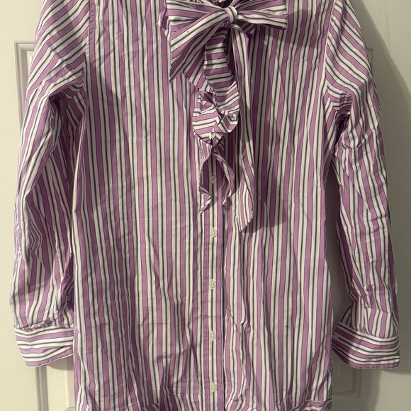 Ralph Lauren Purple and White Striped Top - Picture 1 of 2